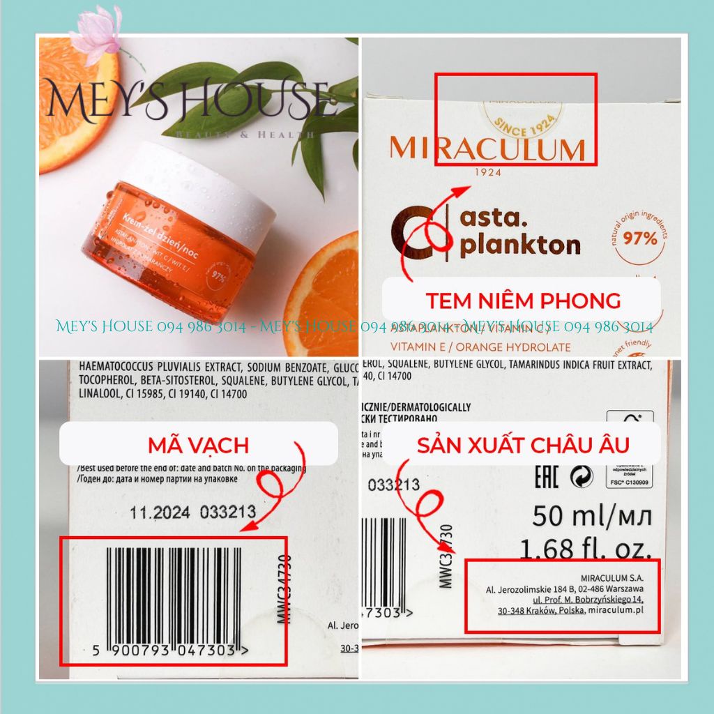 Kem Dưỡng Trắng Da MIRACULUM Asta.Plankton C - Day & Night Cream