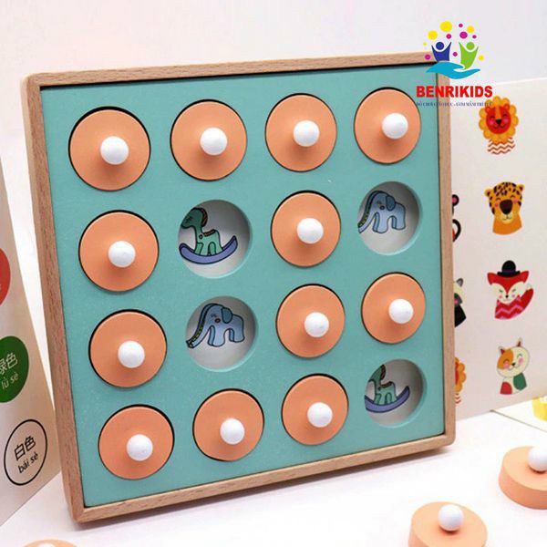 Bảng lật hình ghi nhớ - đồ chơi gỗ thông minh rèn luyện tư duy và trí nhớ cho bé