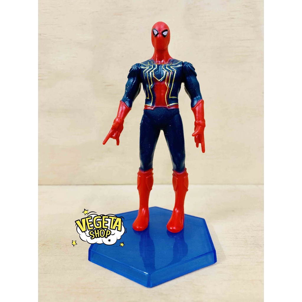 Mô hình Avengers - Marvel - DC - Trọn bộ 6 mô hình tư thế Spider Man - Người Nhện cầm lá chắn - Cao 6~11cm