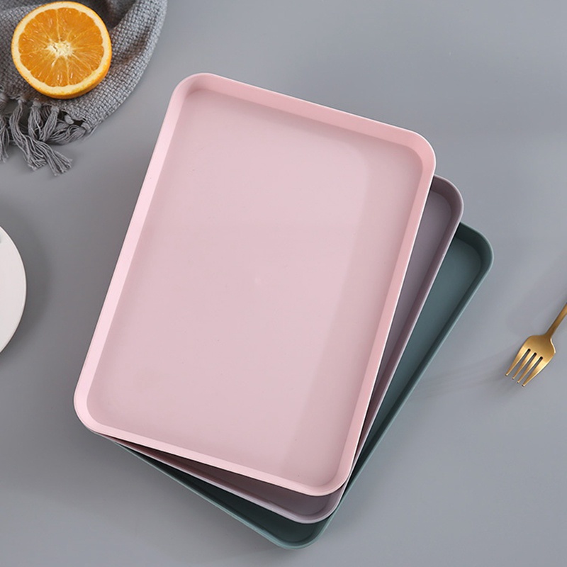 Set 3 Khay Nhựa Đựng Trà / Trái Cây Hình Chữ Nhật Phong Cách Bắc Âu