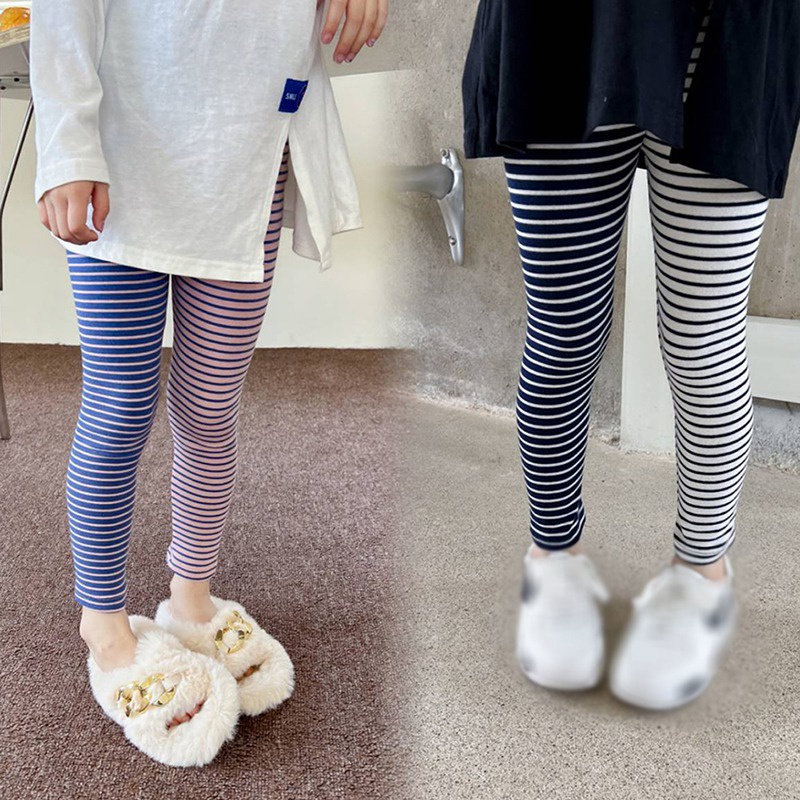 Quần Legging Lưng Thun Phối Màu Sắc Bắt Mắt Phong Cách Hàn Quốc Thời Trang Xuân Thu Cho Bé Gái