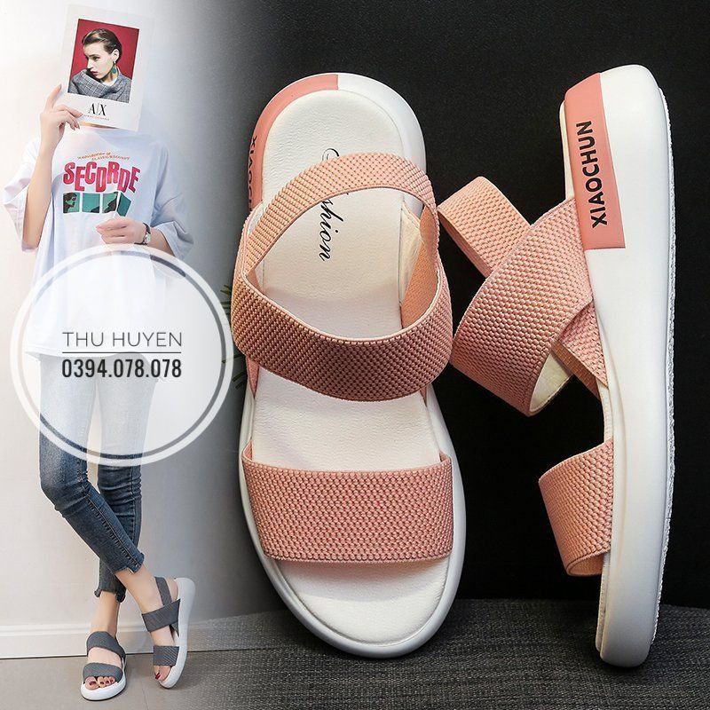 - Sandal hè vải lưới co giãn thoáng khí mẫu mới 2023