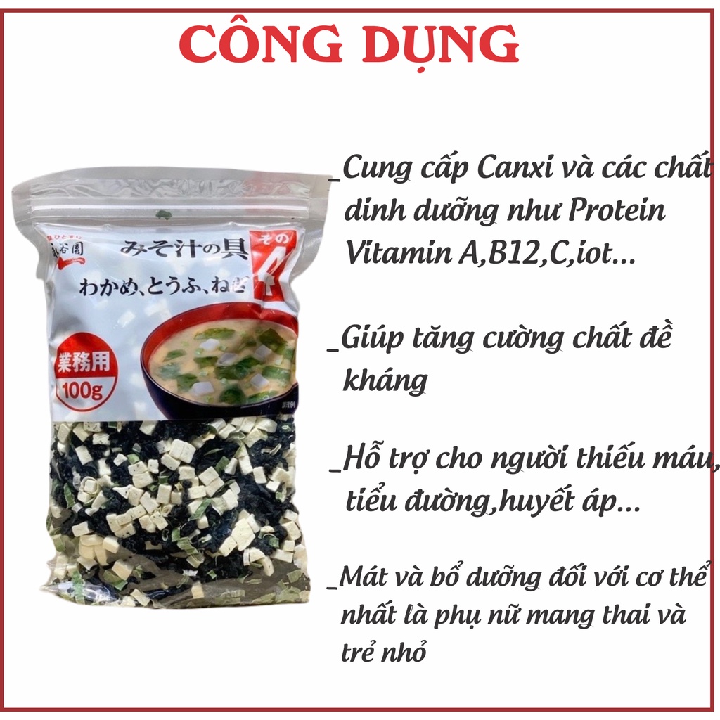 (T1/2024) Rong biển đậu hũ khô nấu canh miso ngon chuẩn Nhật Bản 100g