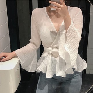 (ORDER) Áo voan cổ V mỏng
