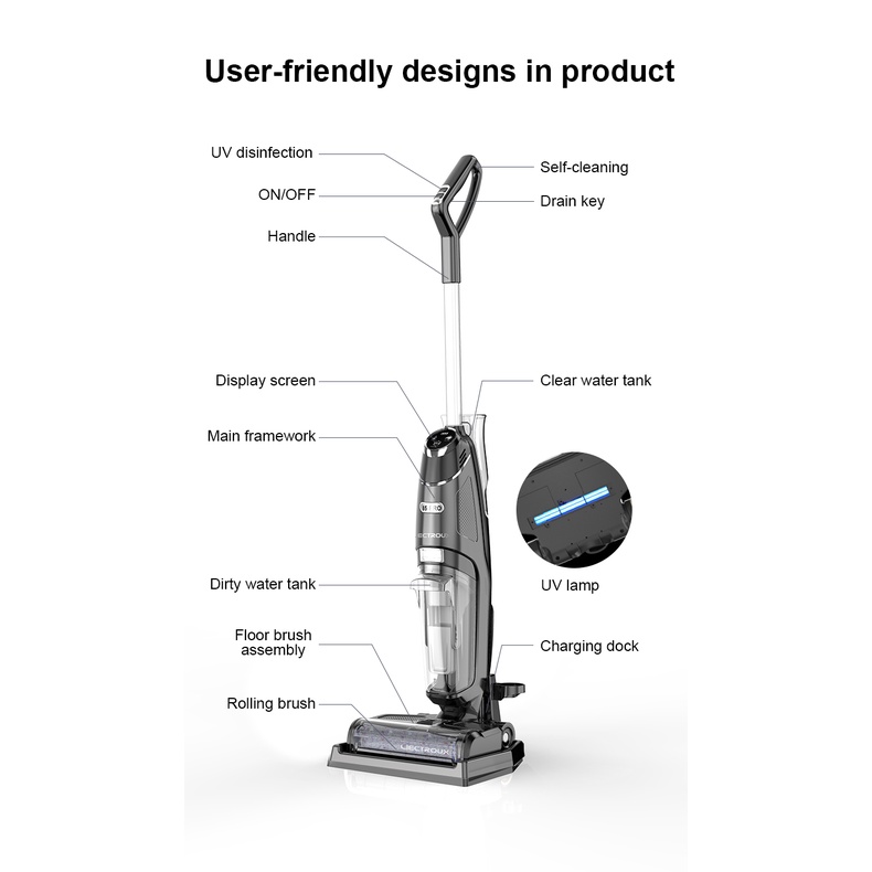 Máy hút bụi, lau sàn Khô và Ướt cầm tay Không dây Liectroux i5 Pro Bản Quốc Tế - Giao hàng siêu tốc