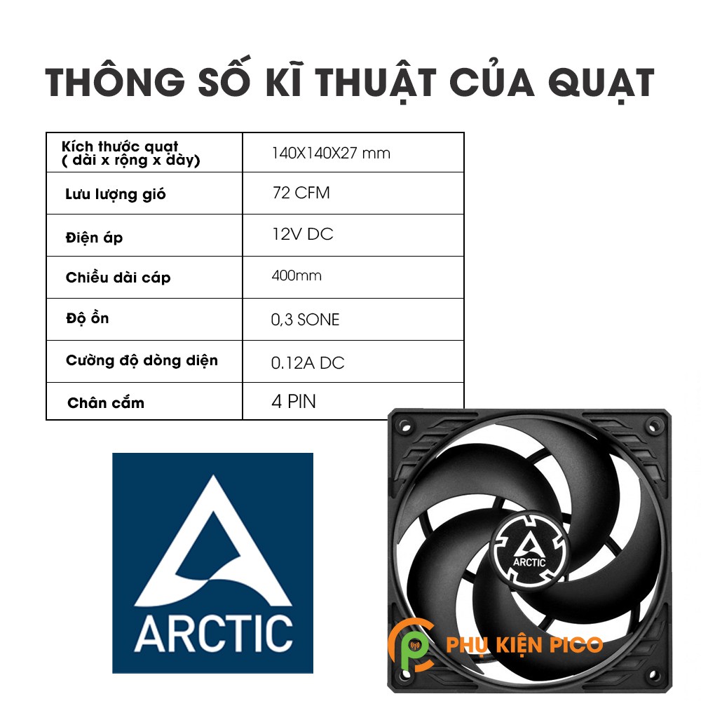 Quạt tản nhiệt case máy tính Arctic P14 PWM - Quạt Fan Case 14cm