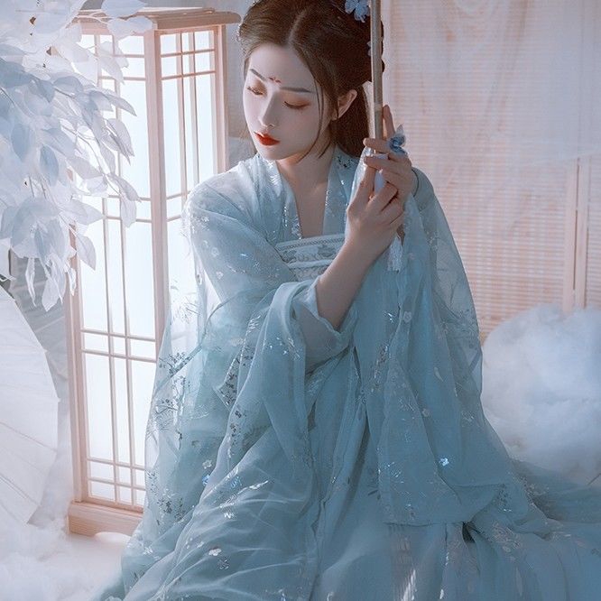 Áo đầm váy rộng thanh lịch kiểu cổ trang Trung Quốc | BigBuy360 - bigbuy360.vn