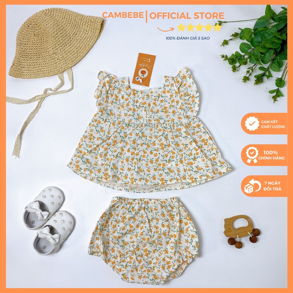 Set quần áo hoa nhí váy xinh Cambebe cho bé hàng đẹp mã C03