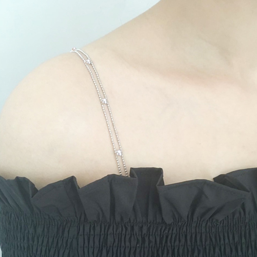 1 Cặp Dây Áo Ngực Ngọc Trai Vô Hình Chống Trượt Dễ Điều Chỉnh Dành Cho Nữ
