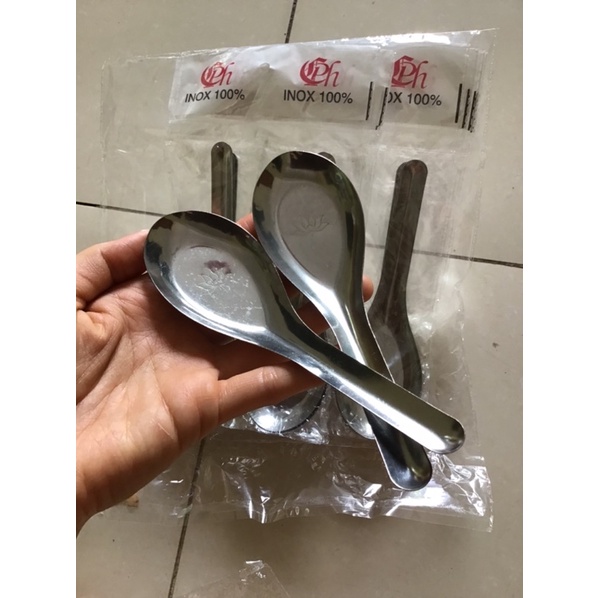 Combo 10 thìa phở hoa sen loại dày đẹp, thìa phở inox