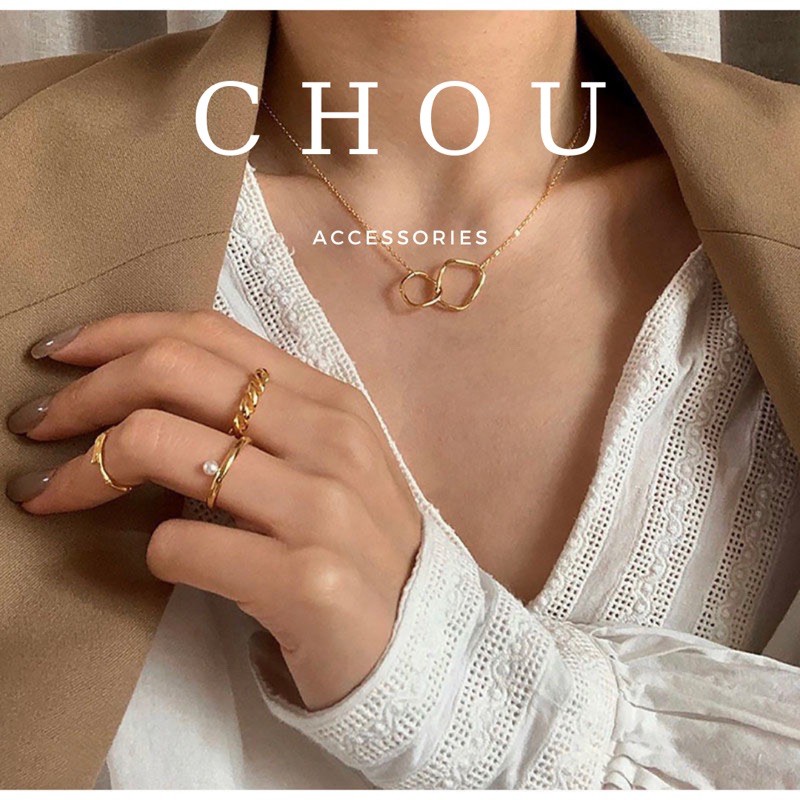 Dây Chuyền Mặt Tròn Đôi Vàng Gold | CHOU ACCESSORIES |