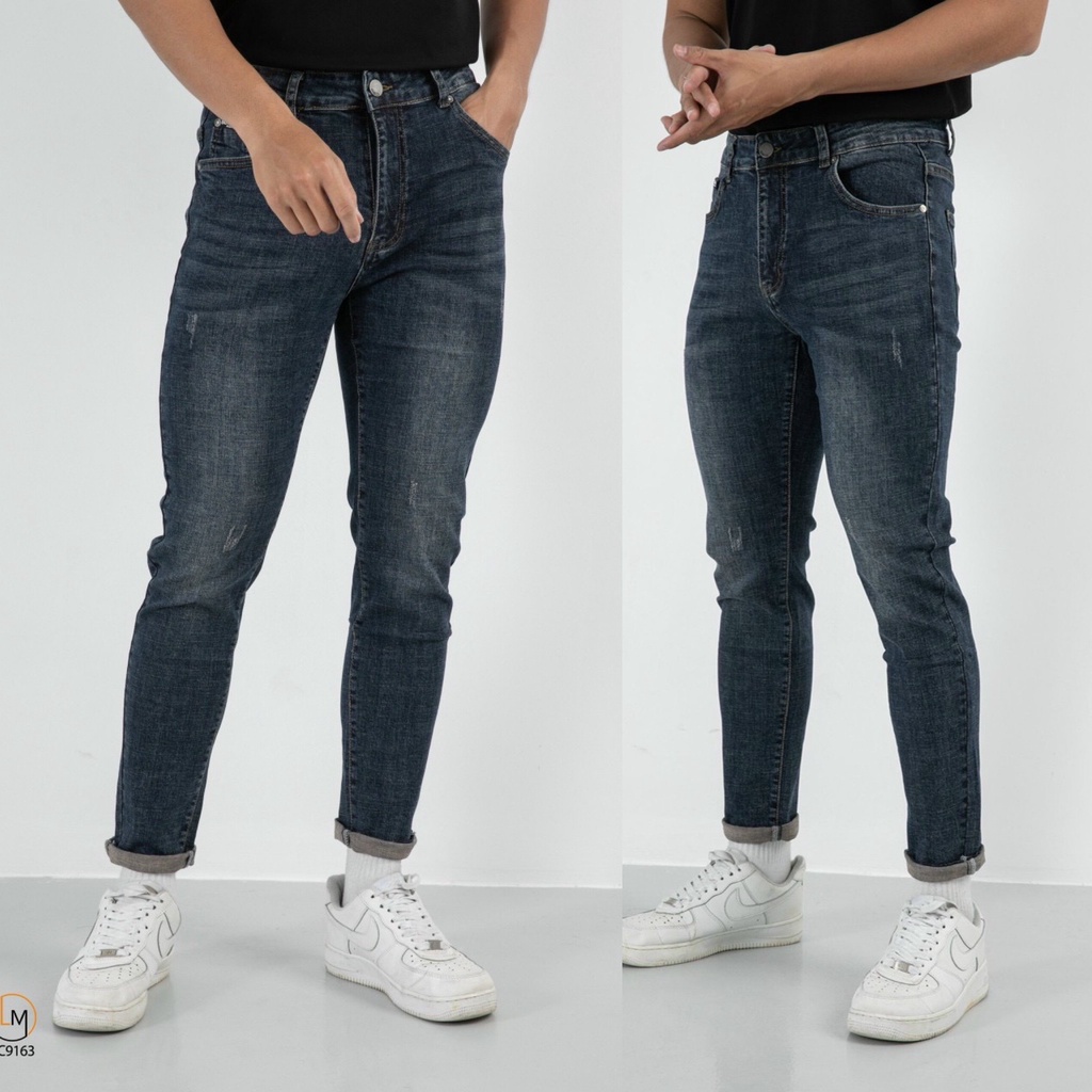 Quần jean nam xanh trơn chất bò cao cấp co dãn 4 chiều đẹp from dáng skinny mẫu mới thời trang cao cấp beautiulgilr T018