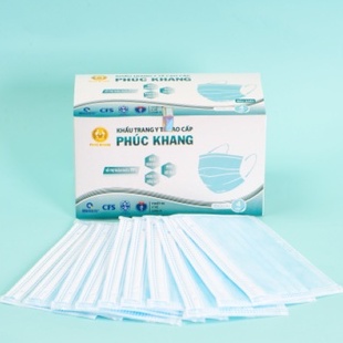 Khẩu trang y tế kháng khuẩn PHÚC KHANG 4 Lớp màu xanh chuẩn y tế - MEDICAL
