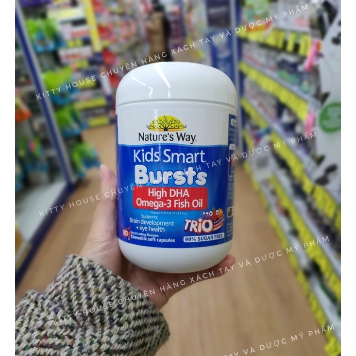 NATURE’S WAY KIDS SMART OMEGA3 FISH OIL LỌ 180 VIÊN CHÍNH HÃNG