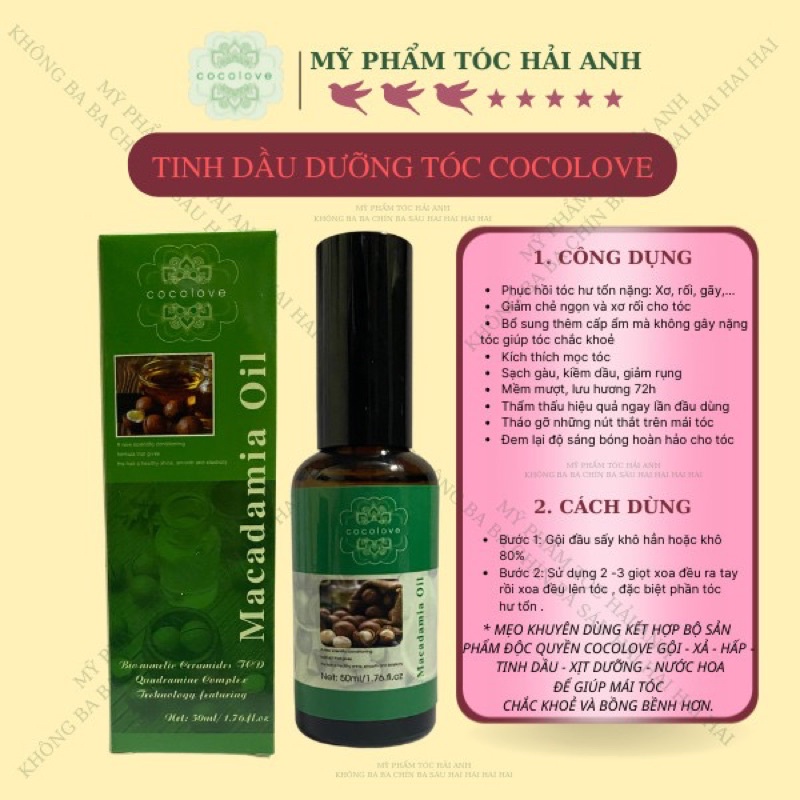 Tinh Dầu Dưỡng Tóc COCOLOVE Chăm Sóc , Phục Hồi ,Giữ Màu Tái Tạo Tóc