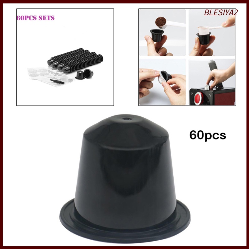 [BLESIYA2]60x Coffee Capsule Cup Espresso Filter Coffee Machine for Home