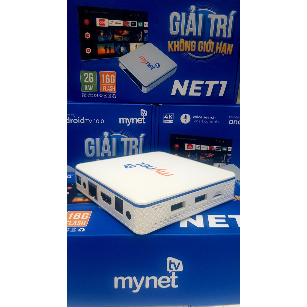 Đầu Android Tivi Box Mytv net Mynet 2H điều khiển giọng nói Ram 2G Rom 16G  ANDROID ATV 10 - hàng Chính hãng