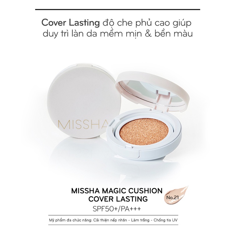 Phấn Nước Missha Mỏng Mịn, Che Phủ Tốt, Lâu Trôi - Misha Velvet Finish Cushion SPF50+ PA+++