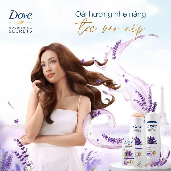 Dây 12 gói Dầu gội Dove Vào Nếp Sống Động Tự Nhiên Lavender 6g -67784300