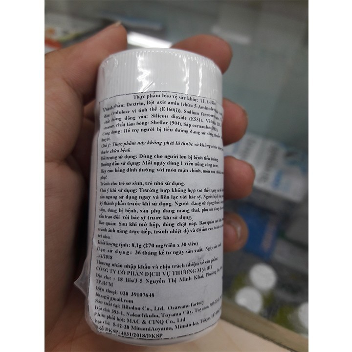 Viên uống ALA-Bio - Giải Pháp Cho Bệnh Nhân Tiểu Đường Ala bio (Lọ 30 viên) cvspharmacy