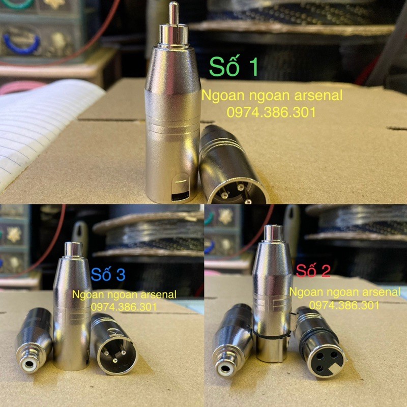 jack chuyển canon xlr đực sang av cái, canon cái sang hoa sen cái, canon đực sang rca đực.