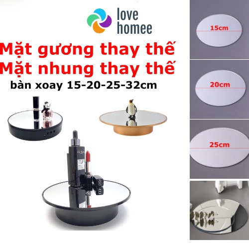 Mặt đế xoay thay thế cho bàn xoay trưng bày sản phẩm, bàn xoay mô hình. Chỉ có mặt không có đế xoay