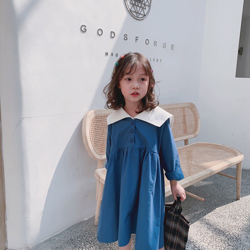 Đầm bé gái thu đông kiểu Hàn Quốc đầm thủy thủ