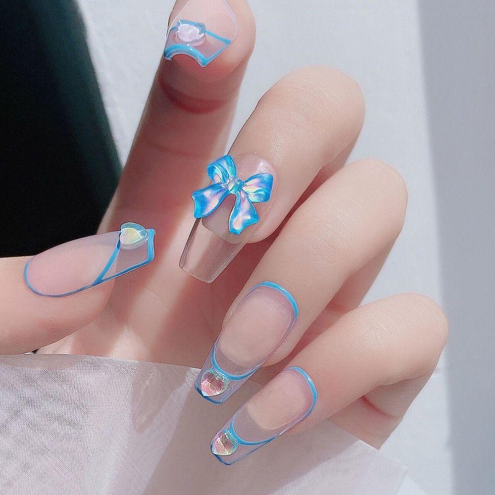 Dây Ruy Băng Thắt Nơ Cực Quang Tinh Tế Trang Trí Móng Tay DIY