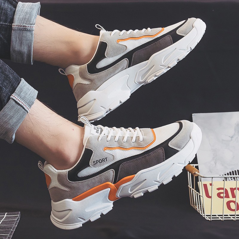 Giày Thể Thao Nam Giày Sneaker Tăng Chiều Cao Phối Da Lộn Cao Cấp Rẻ Đẹp Emely-GN-030