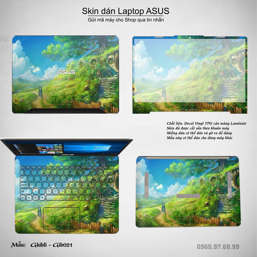 Skin dán Laptop Asus in hình Ghibli anime (inbox mã máy cho Shop)