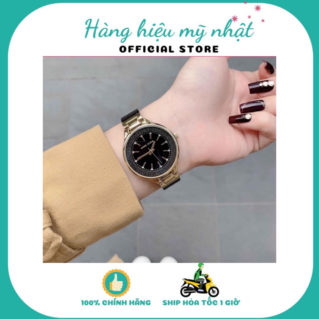 Đồng hồ nữ ANNE KLEIN dáng kiềng nhũ model AK/1408BKBK