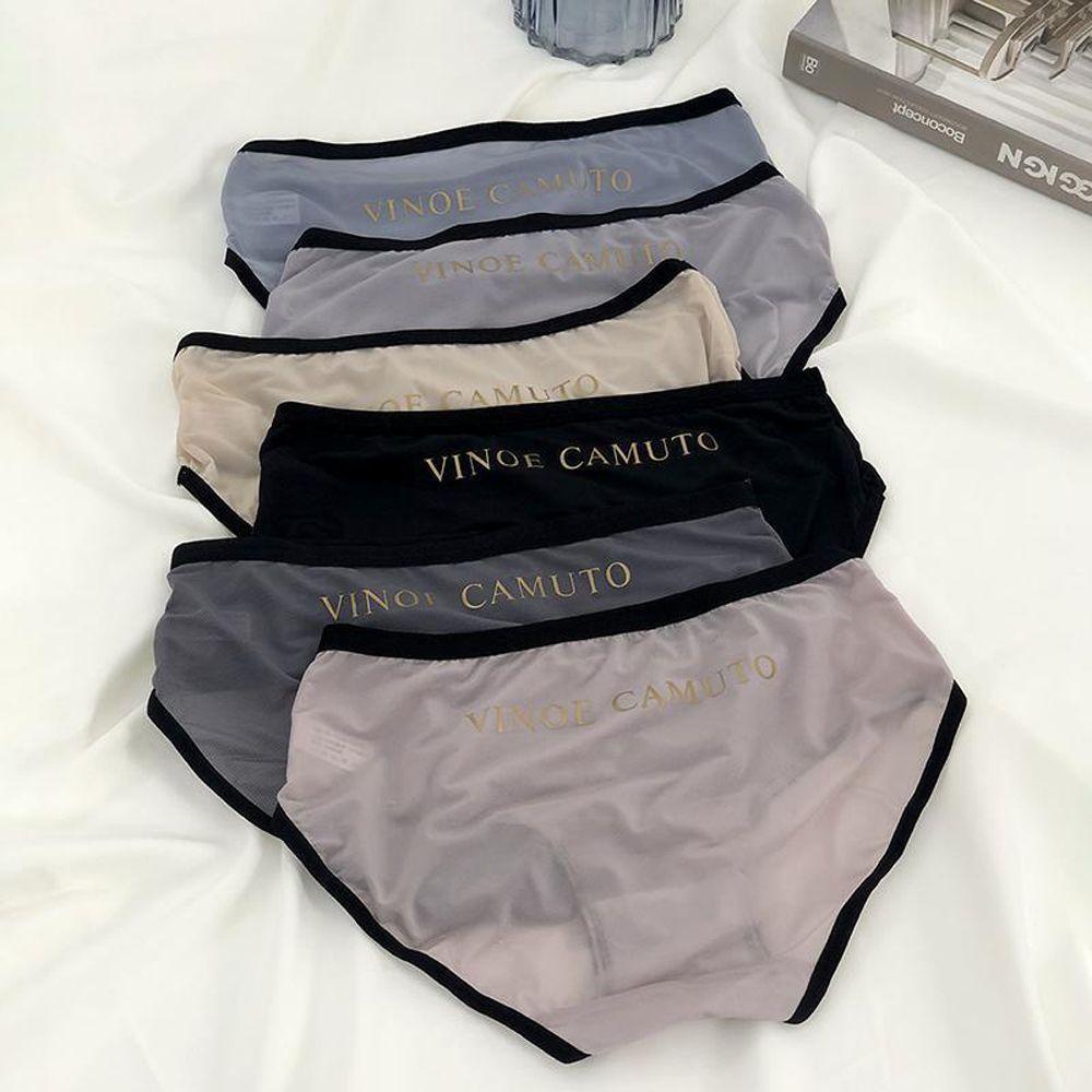 Anemone Quần Lót Cotton Lụa Lạnh Thoáng Khí Lưng Vừa Màu Sắc Quyến Rũ Cho Nữ