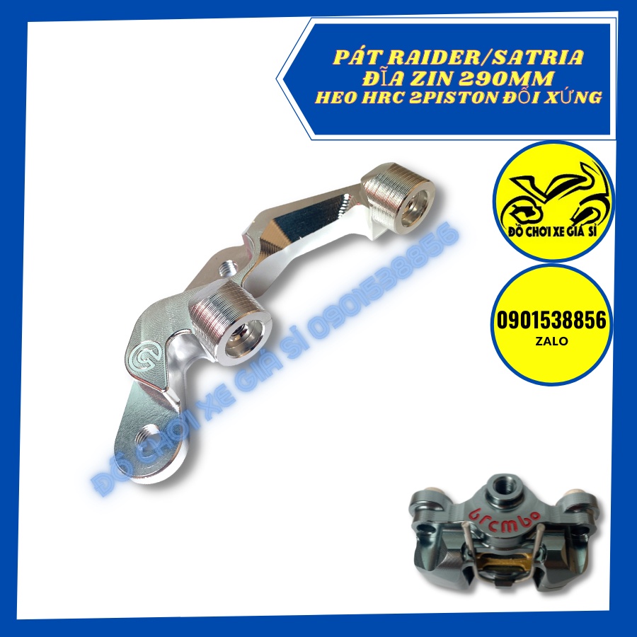 Pát trước Raider/Satria đĩa zin xài heo HRC 2 Piston đối xứng