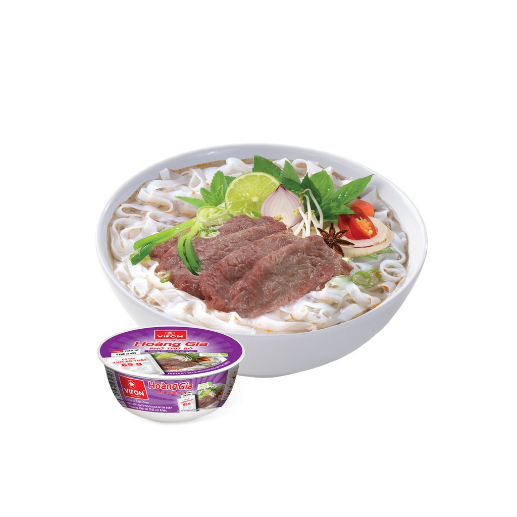 Thùng 12 Tô Phở Thịt Bò Có Thịt Thật VIFON 120g/Tô