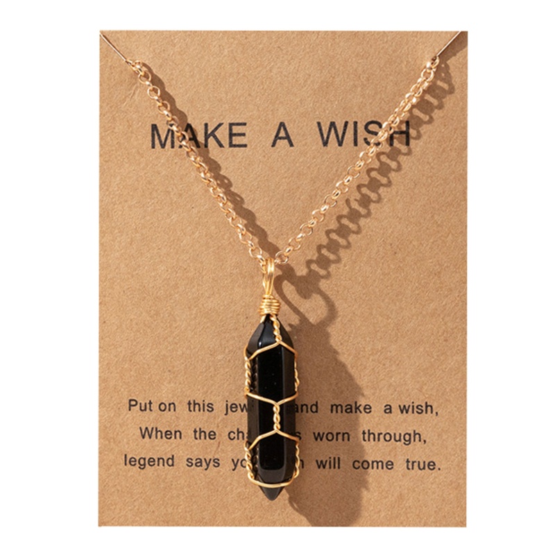 Vòng cổ Mặt Đá Thạch Anh Tự Nhiên Hình Lục Giác