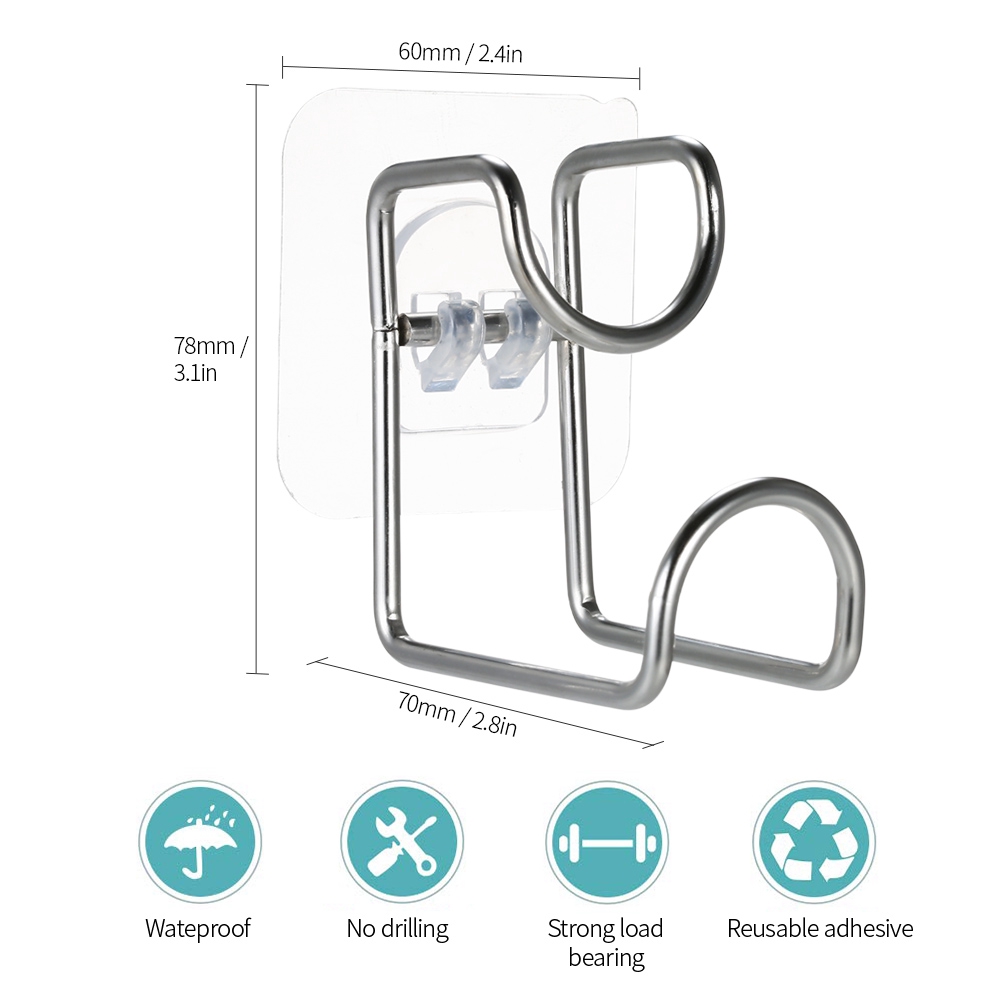 Móc treo chậu rửa dán tường bằng thép không gỉ tiện lợi cho nhà bếp và phòng tắm