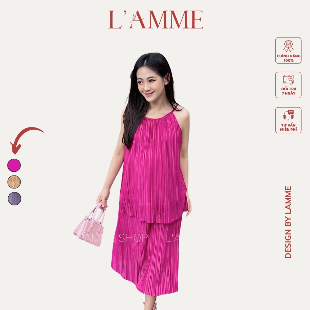 Set đồ bầu NANA chất tơ dập li, chân váy có chun rút, giúp mẹ bầu mặc thoải mái, sang trọng by LAMME