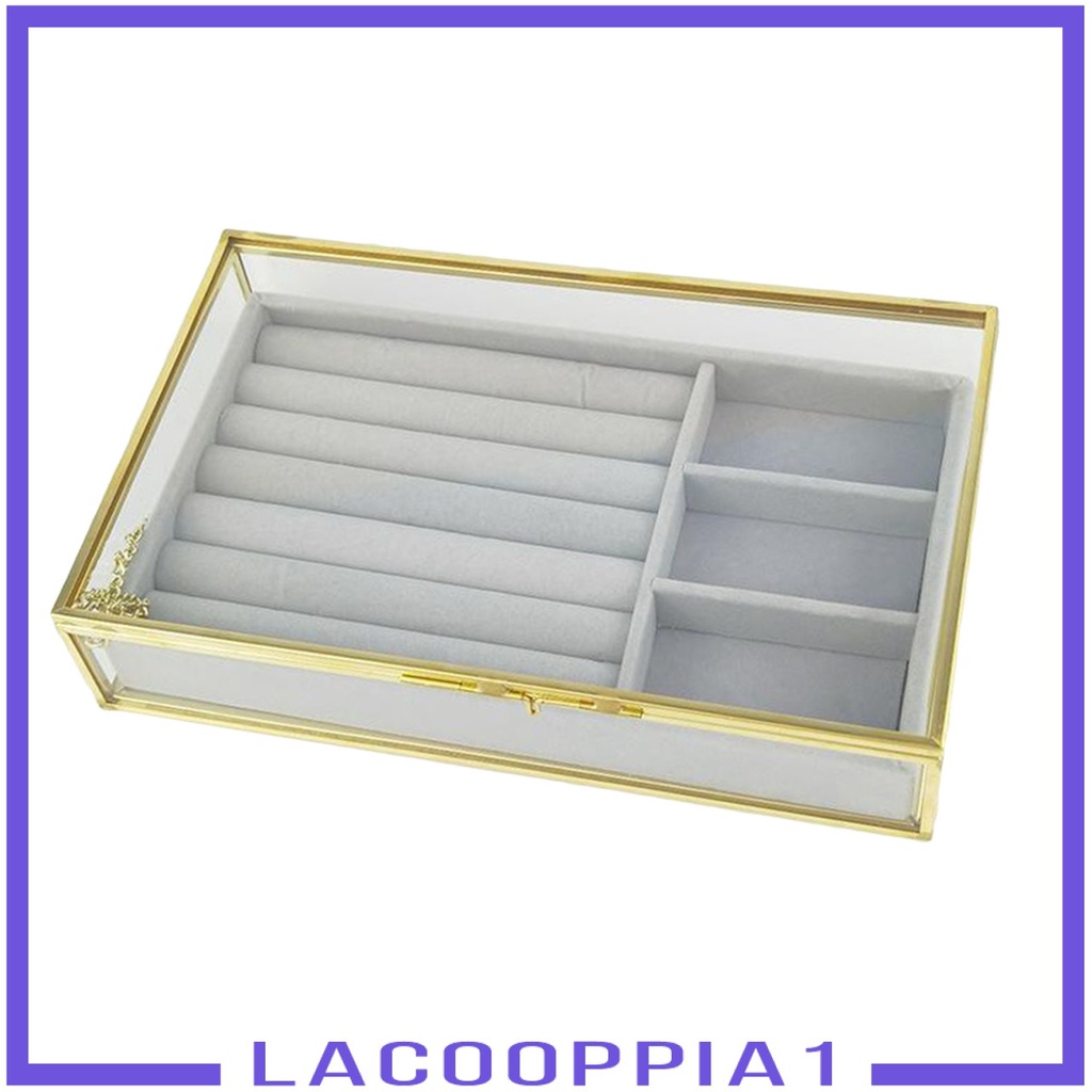 [Lacooppia1] Hộp Đựng Trang Sức Bằng Thủy Tinh Phối Nhung