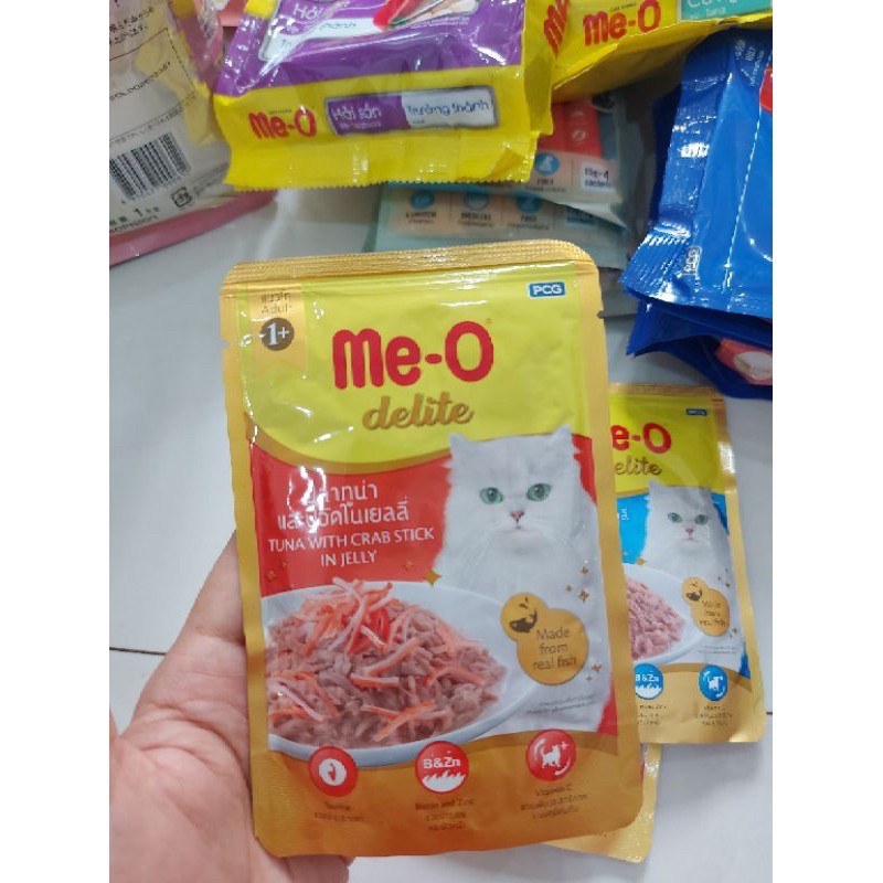 Pate cho mèo Me-o Delite Tuna With Crab Stick In Jelly 70g