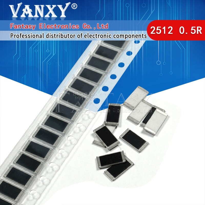 Set 50 Điện Trở 2512 SMD 1W 1% 0.5R 0.5 ohm R500 0.5R 0.51R 0.56R 0.62R Chuyên Dụng