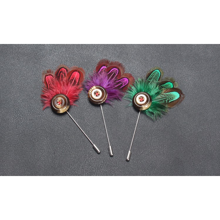 Cài áo nam nữ lông vũ đính cúc GC89