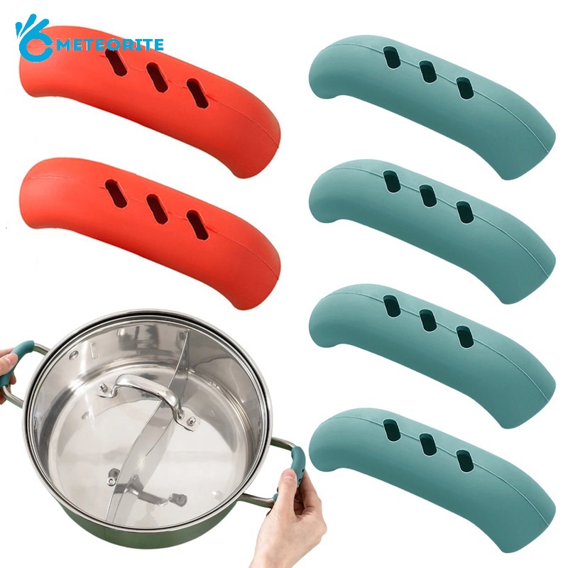1 Cặp Vỏ Bọc Tay Cầm Nồi Chảo Chống Bỏng / Chống Trượt Bằng Silicone 3 Màu