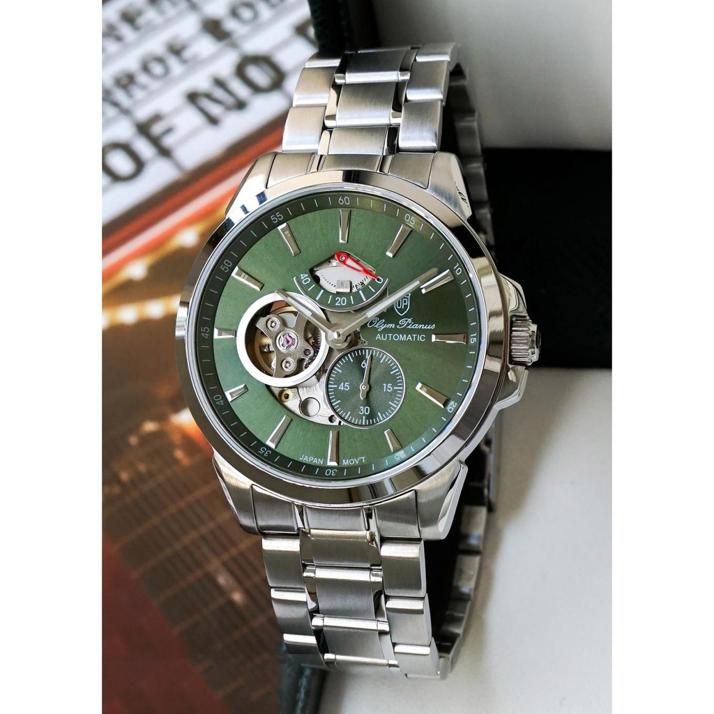 Đồng hồ nam dây kim loại mặt kính sapphire automatic Olym Pianus OP9908-88 OP9908-88