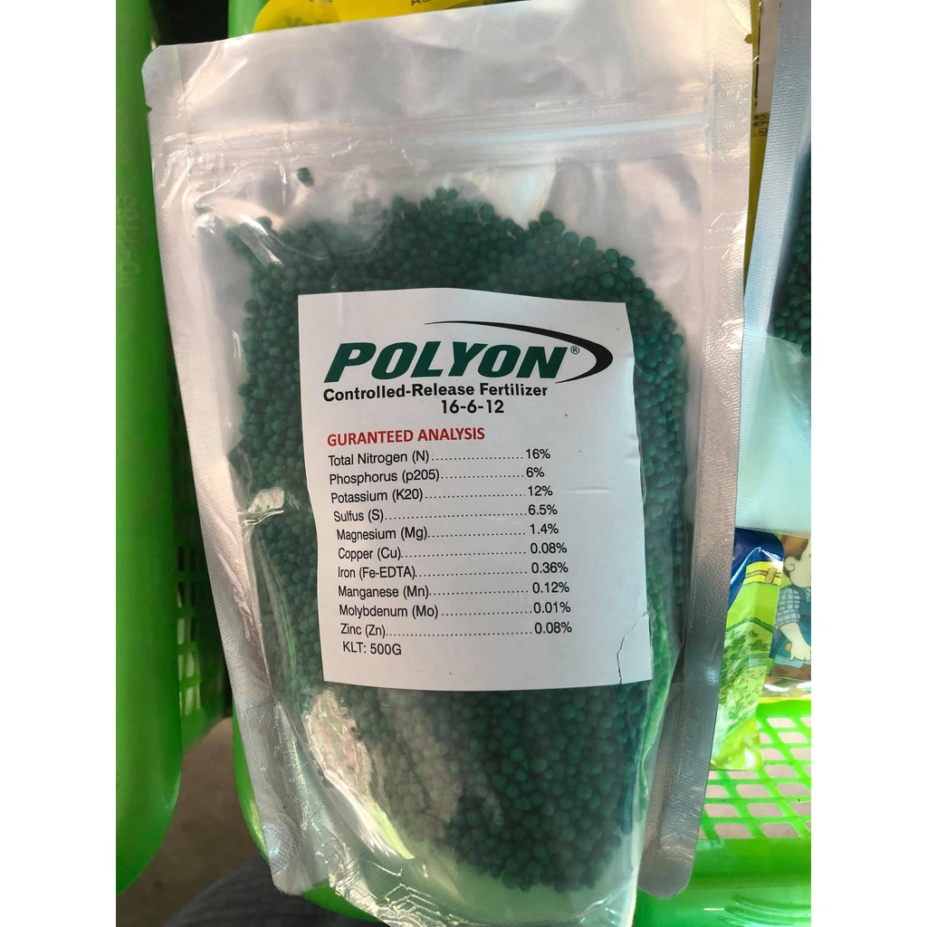 500g Phân xanh Polyon Mỹ, phân xanh Mỹ 16-6-12 chuyên dùng cho hoa lan cây cảnh