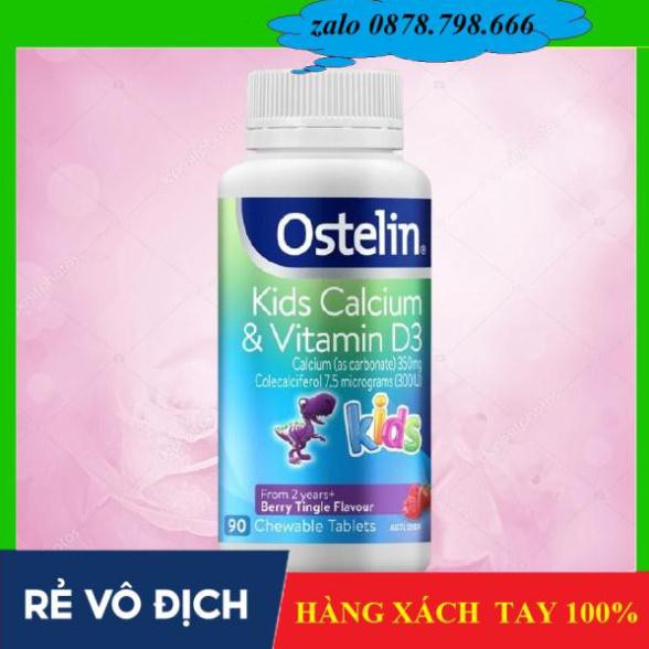 [ Xách  tay ]  Kẹo CANXI OSTELIN KIDS 90 VIÊN BỔ SUNG CALCIUM VITAMIN D CHO BÉ