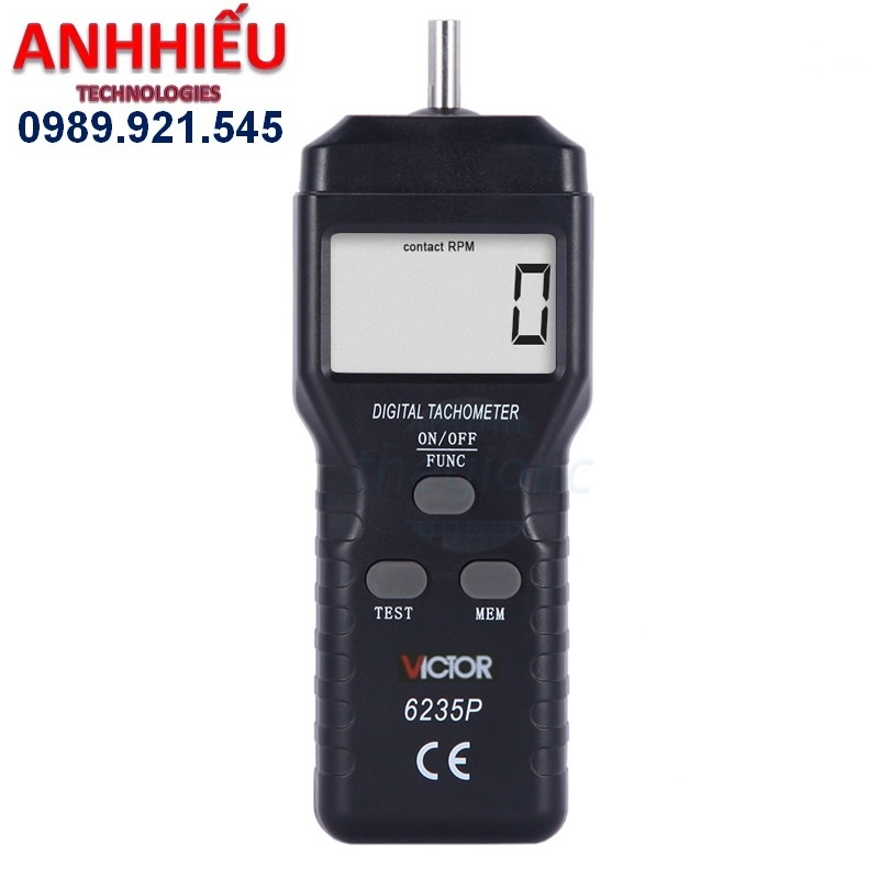 Máy đo tốc độ vòng tua, vòng quay động cơ tiếp xúc VICTOR 6235P