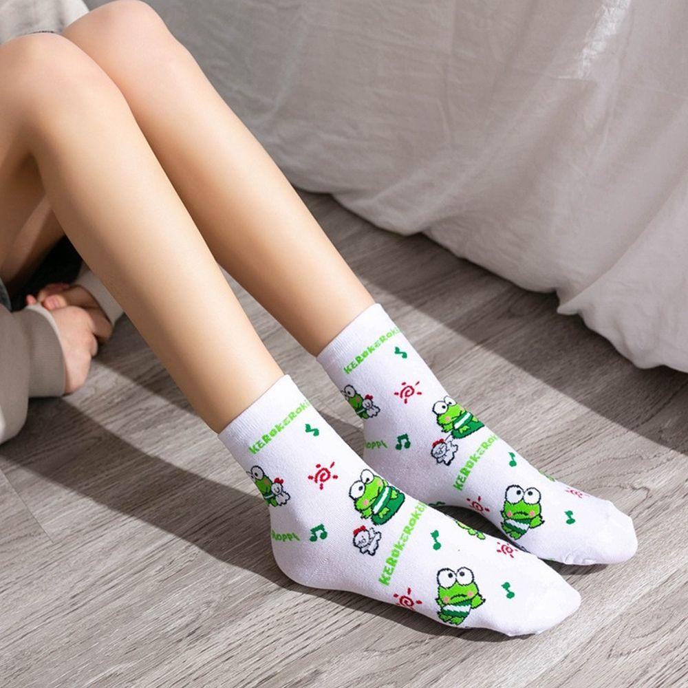 Vớ Cotton In Họa Tiết Hoạt Hình Dễ Thương Thời Trang Cho Nữ