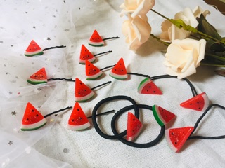  Buộc/kẹp tóc dưa hấu đỏ