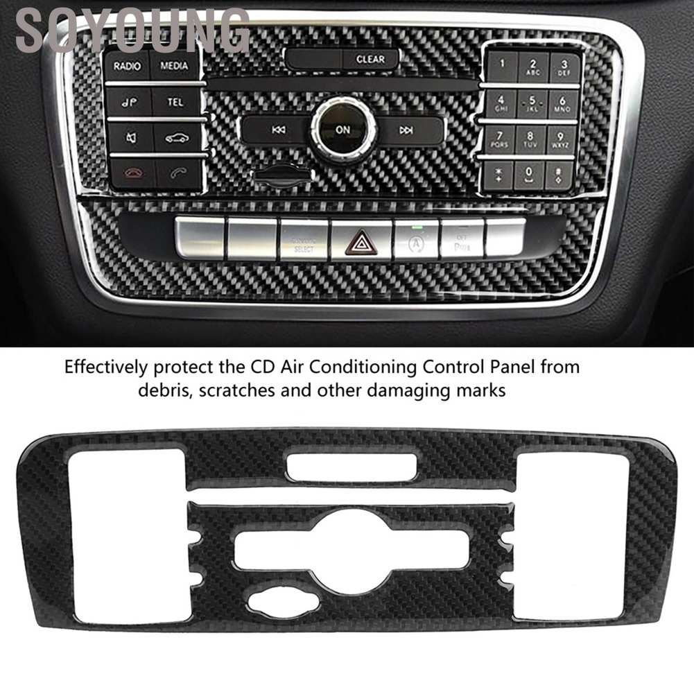 Ốp bảo vệ bảng điều khiển máy hòa bằng sợi carbon cho Mercedes-Benz A Class B CLA GLA
