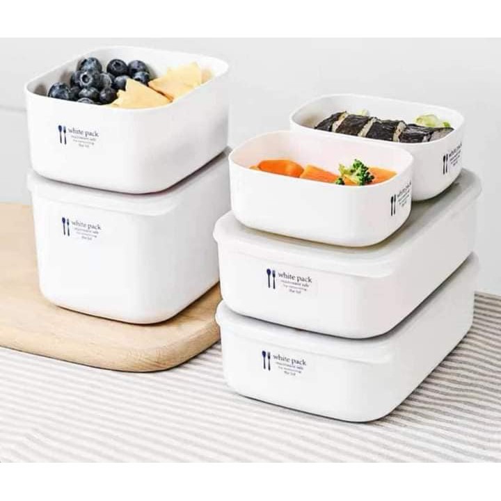 [Hỏa tốc HCM] Hộp nhựa đựng thực phẩm White Pack 700ml nội địa Nhật Bản